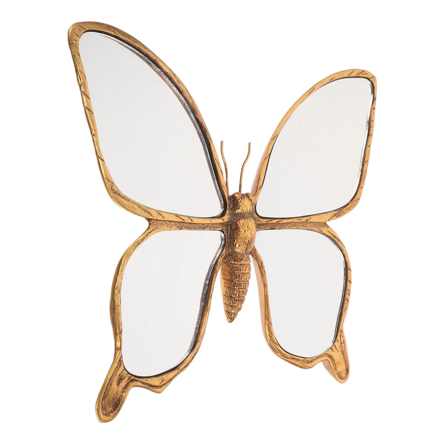 PREMIA HOOMES Decorative Butterfly Wall Mirror with Gold Resin Frame Wall Art Elegant Acrylic Mirror Decoration for Bedroom Living Room Decor