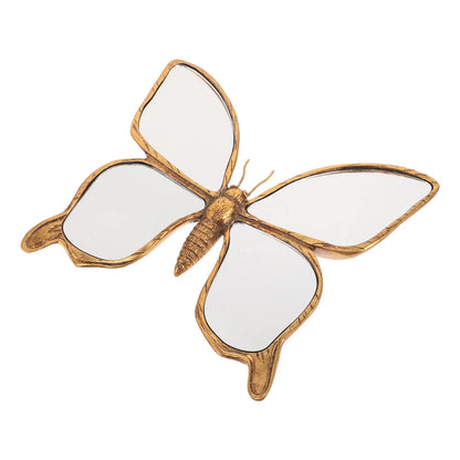 PREMIA HOOMES Decorative Butterfly Wall Mirror with Gold Resin Frame Wall Art Elegant Acrylic Mirror Decoration for Bedroom Living Room Decor