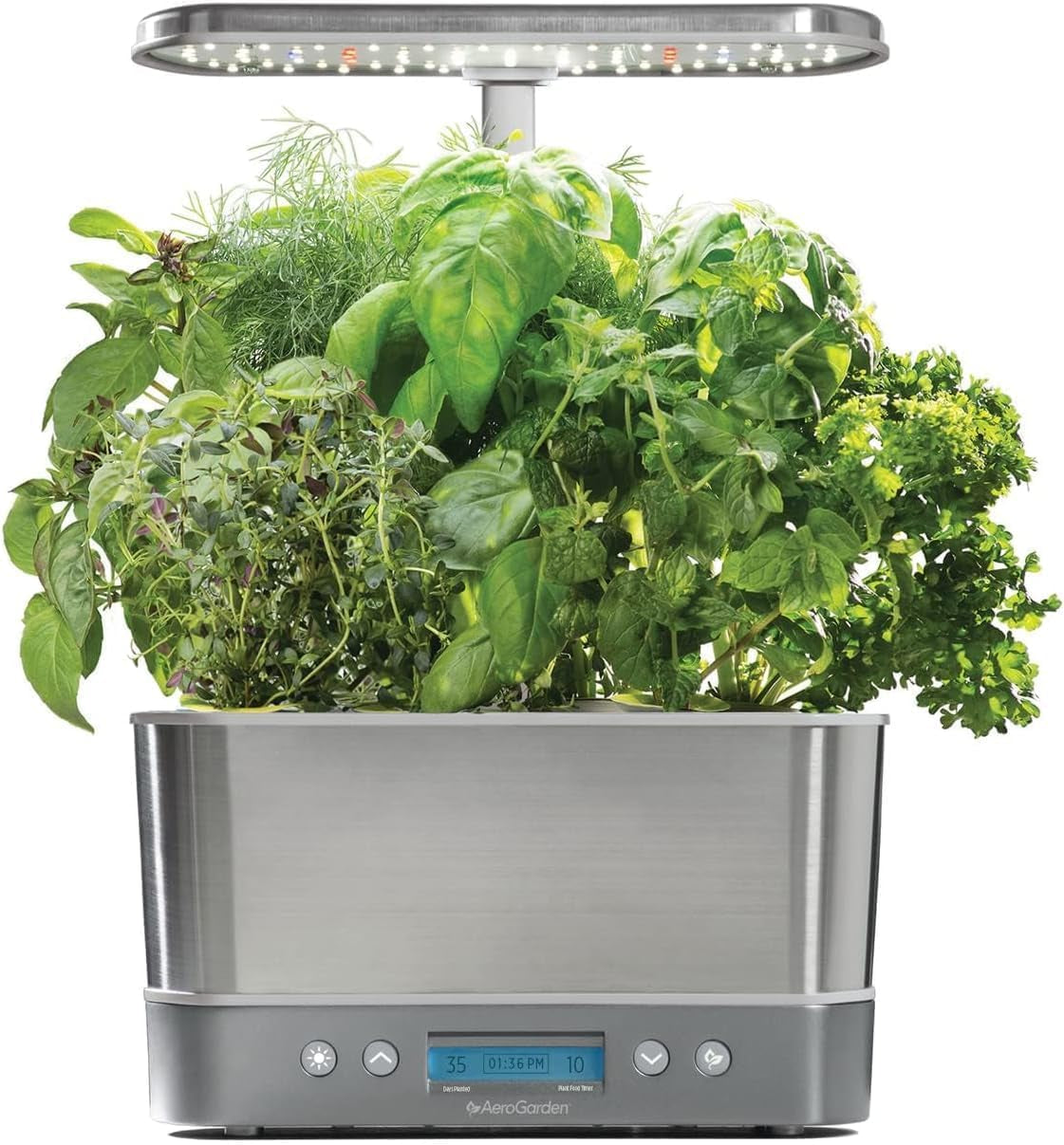 PREMIA HOMES Harvest Elite Indoor Garden Hydroponic System with LED Grow Light and Seed Kit, Holds up to 6 Pods, Stainless Steel