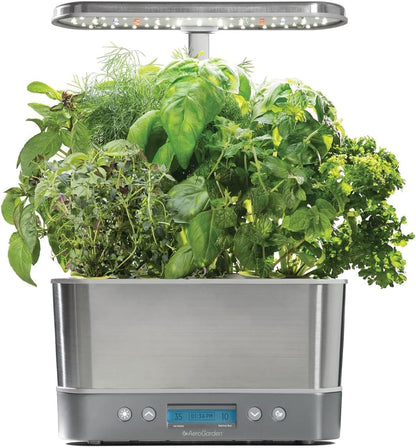 PREMIA HOMES Harvest Elite Indoor Garden Hydroponic System with LED Grow Light and Seed Kit, Holds up to 6 Pods, Stainless Steel