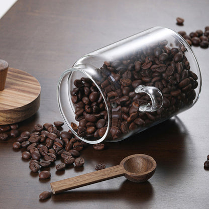 PREMIA HOMES 3Pcs Glass Coffee Jars with Spoons,Candy Jars,Biscuit Jars,Storage Jars,Tea Jars