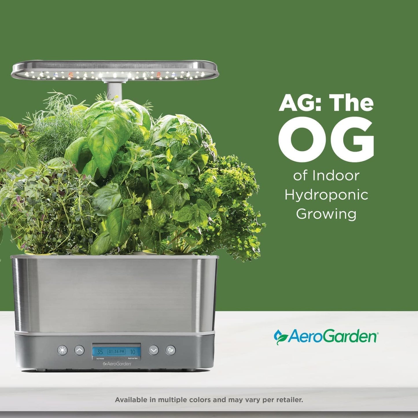 PREMIA HOMES Harvest Elite Indoor Garden Hydroponic System with LED Grow Light and Seed Kit, Holds up to 6 Pods, Stainless Steel