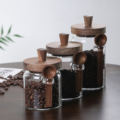PREMIA HOMES 3Pcs Glass Coffee Jars with Spoons,Candy Jars,Biscuit Jars,Storage Jars,Tea Jars