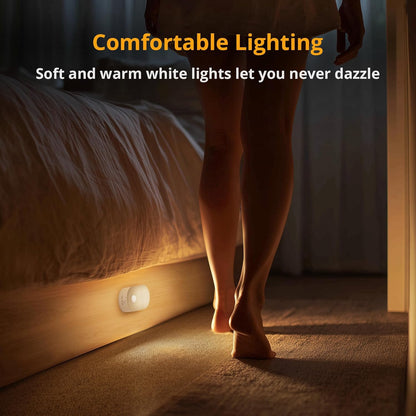 PREMIA HOMES Rechargeable Battery Night Light with Motion Sensor, Portable Mini Warm White LED Stick-On Closet Light, Adjustable Brightness for Bathroom, Bedroom, Kitchen, Cabinet, Stairs, Hallway, 2-Pack