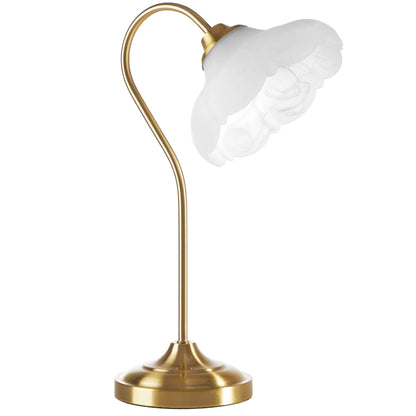 PREMIA HOMES Gold Metal Table Lamp with Glass Petal Shade