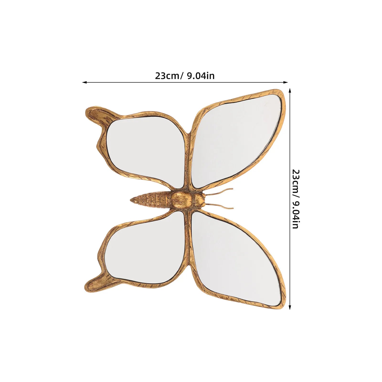PREMIA HOOMES Decorative Butterfly Wall Mirror with Gold Resin Frame Wall Art Elegant Acrylic Mirror Decoration for Bedroom Living Room Decor