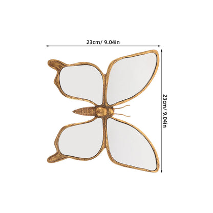 PREMIA HOOMES Decorative Butterfly Wall Mirror with Gold Resin Frame Wall Art Elegant Acrylic Mirror Decoration for Bedroom Living Room Decor