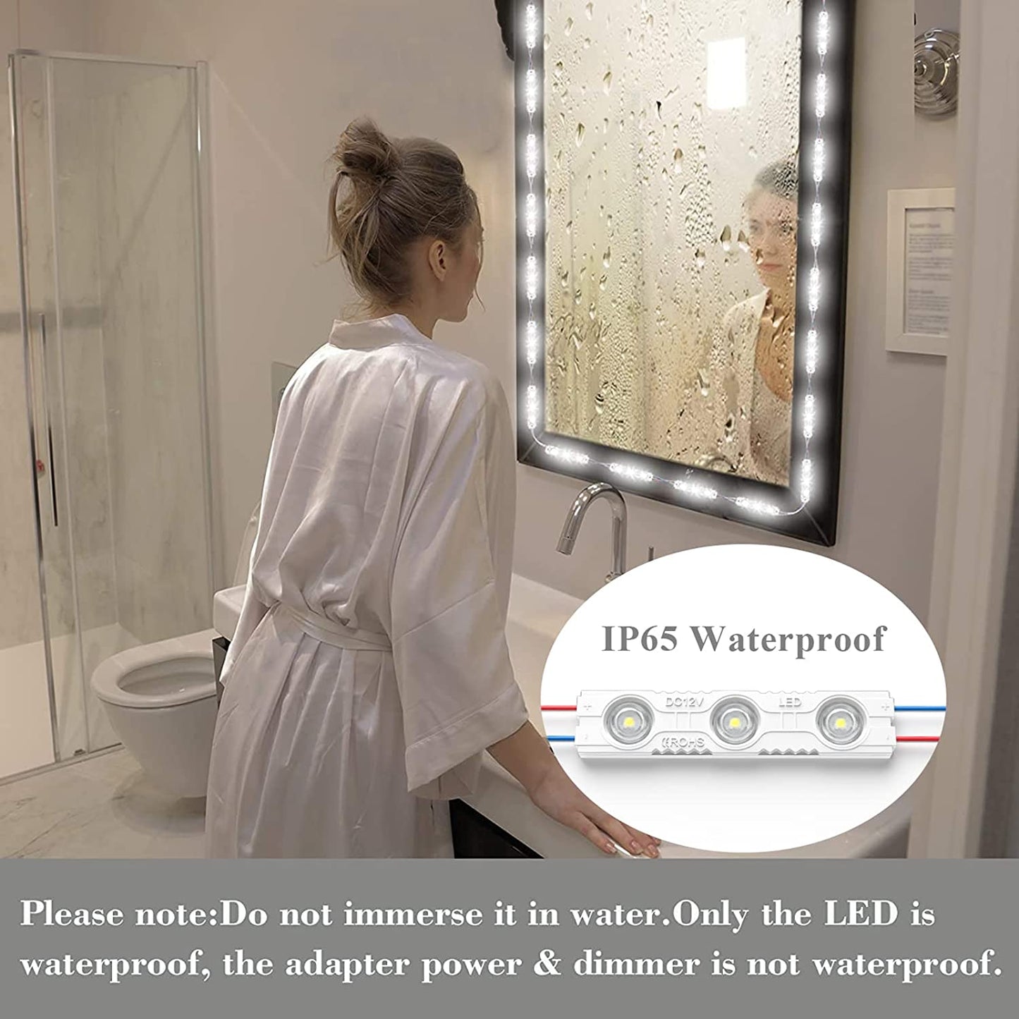 PREMIA HOMES LED Vanity Mirror Lights with RF Remote, Dimmable Hollywood Style 13Ft(4M), Bathroom Waterproof, for Full Body Mirror, Makeup Mirror, Vanity Mirror, Bathroom Mirror(Mirror Not Include)