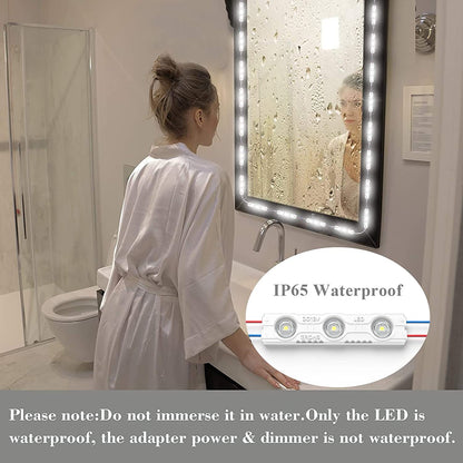 PREMIA HOMES LED Vanity Mirror Lights with RF Remote, Dimmable Hollywood Style 13Ft(4M), Bathroom Waterproof, for Full Body Mirror, Makeup Mirror, Vanity Mirror, Bathroom Mirror(Mirror Not Include)