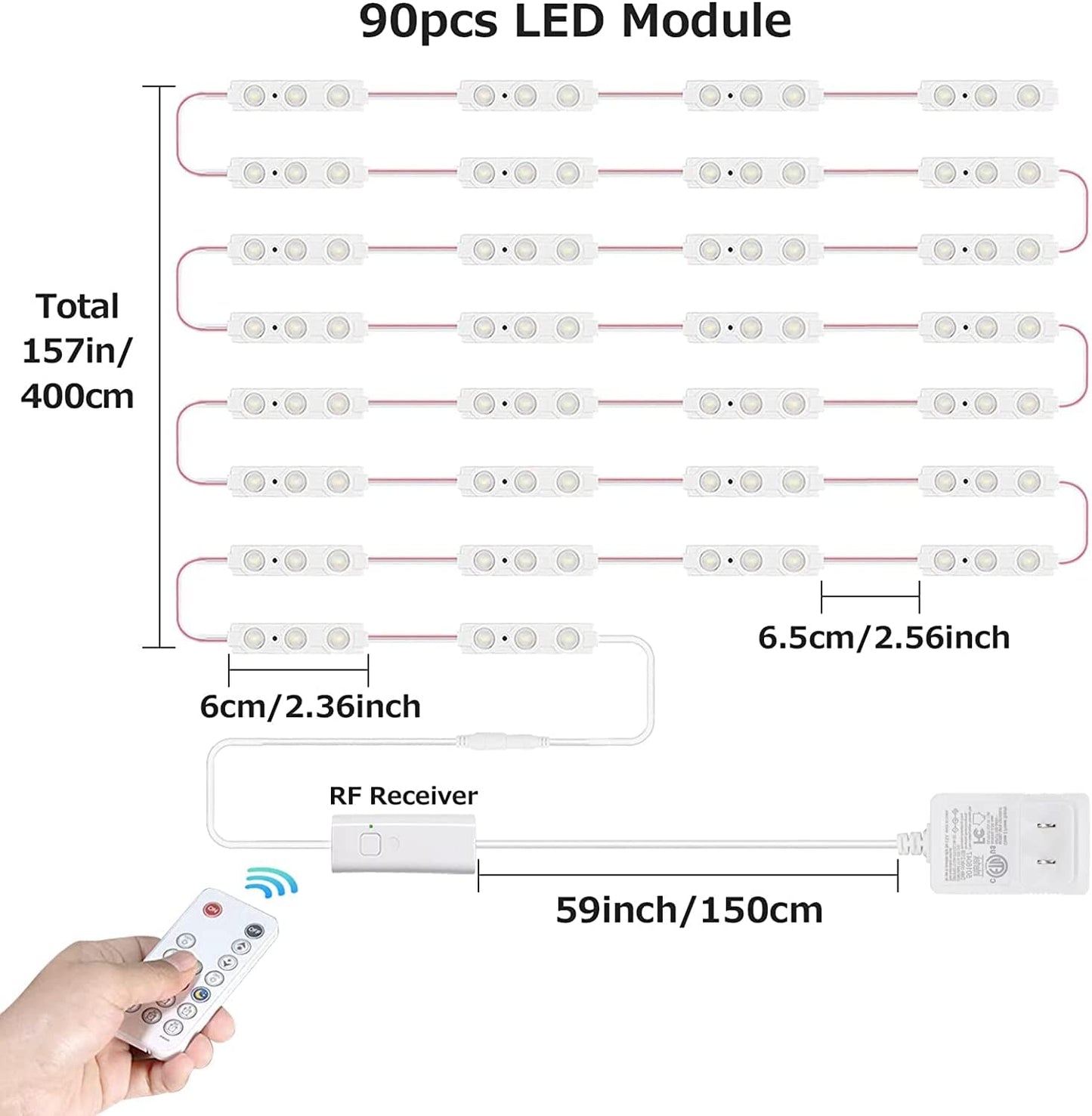 PREMIA HOMES LED Vanity Mirror Lights with RF Remote, Dimmable Hollywood Style 13Ft(4M), Bathroom Waterproof, for Full Body Mirror, Makeup Mirror, Vanity Mirror, Bathroom Mirror(Mirror Not Include)