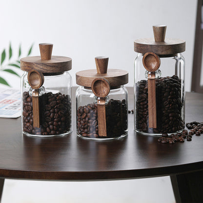PREMIA HOMES 3Pcs Glass Coffee Jars with Spoons,Candy Jars,Biscuit Jars,Storage Jars,Tea Jars